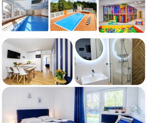 Apartament 12B Niebieskie Apartamenty z basenem krytym, odkrytym, salą zabaw, animacjami