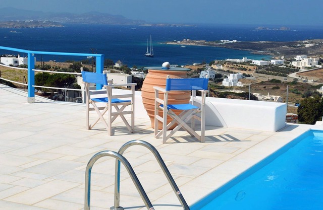 Apartment named "Faragas" Sea View, Pool, Basketball Court at Krotiri, Studio