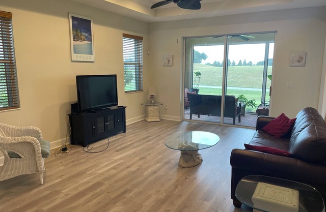 Beautiful golf course view. Large kitchen. Open concept living area.
