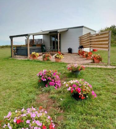 Beautiful Wooden tiny house, Glamping cabin with hot tub 3