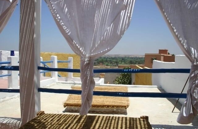 Berber traditional house with terrace on the palm grove of Massa