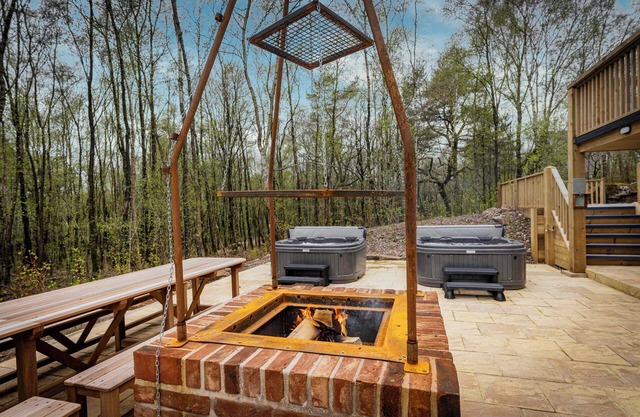 Beresford; woodland lodge for 18 w/hot tubs, games, log burner nr Alton Towers