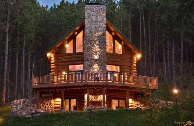 Black Hills Log Home Creek Side