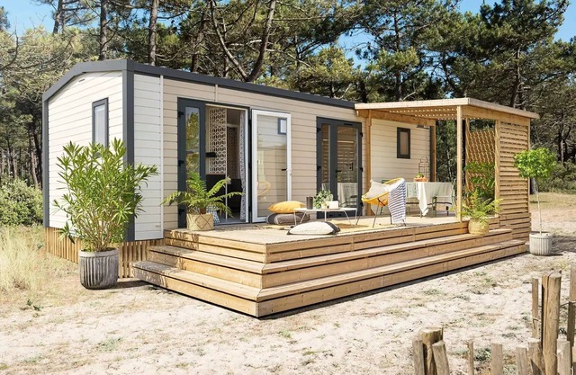 Camping Flower La Dourbie * - Mobile Home Premium Grand Large Les Cévennes 3 Rooms 4 People Air Conditioning
