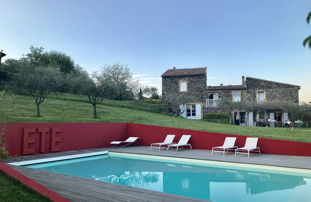 Character house in Ardèche with heated swimming pool and pétanque court.