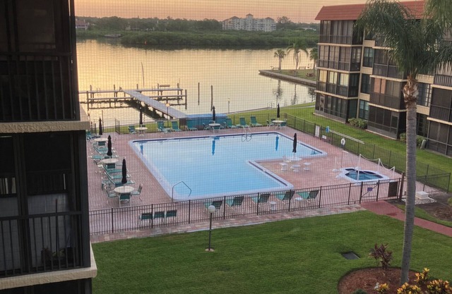 Charming 1+ BR condo with water view in quiet Indian Shores one block from Gulf!
