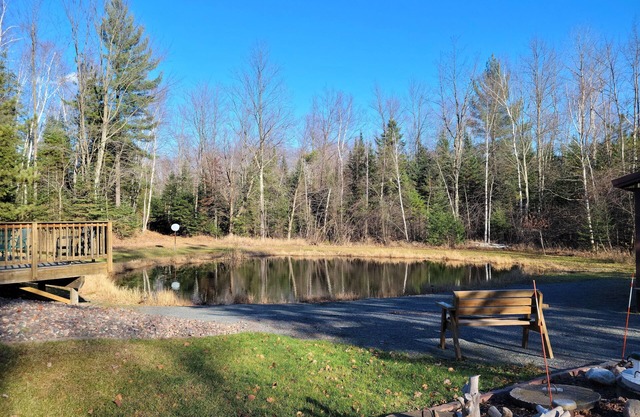 Charming house on wooded acreage 1/4 mi from Sackett Lk in Medford with WiFi, AC