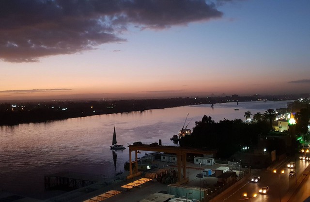 Charming sunset,with Panoramic Nile view and pyramid view.