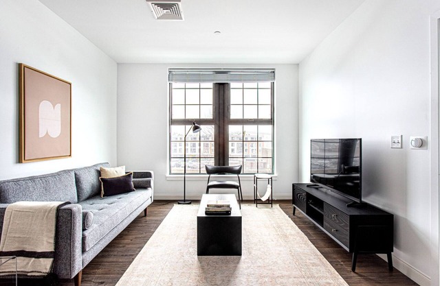 Chic 1BR w/Gym, W/D, Steps from Newtonville Train by Blueground
