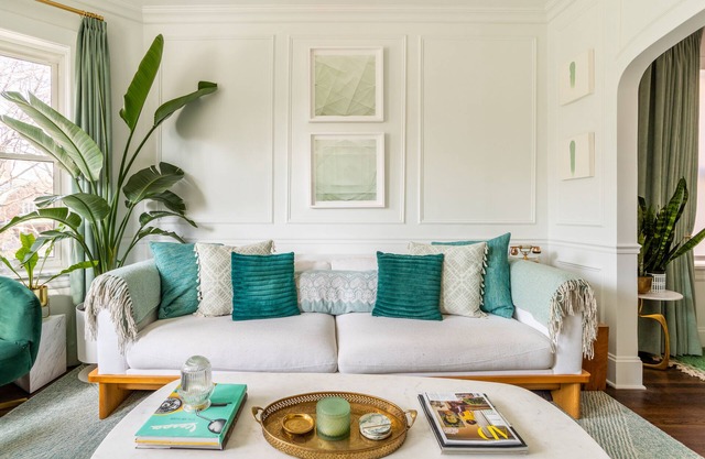 Classic Chicago 2 Flat transformed into a Parisian plant lovers paradise