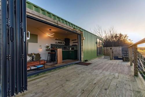 Contemporary Container with hot tub