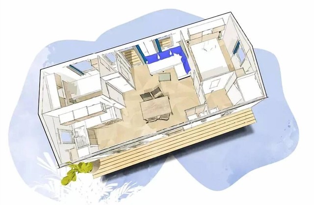 Cottage BAHIA (4 pers) 2 bedrooms-TV-Air-conditioning-Dishwasher-Covered terrace with bench for 4 persons