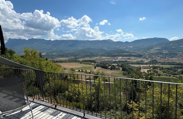 Country house at the top of the village of Mirabel-et-Blacons view of the valley