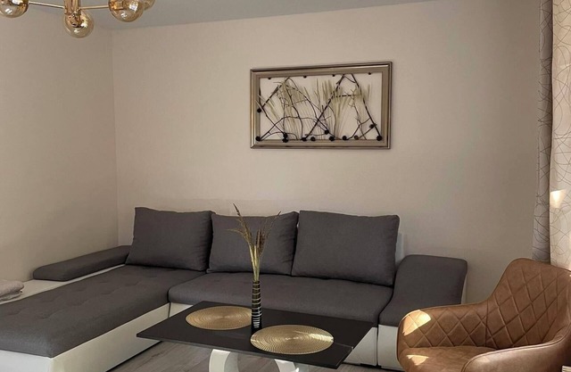 Cozy apartment with 1 bedroom and AC, fitness room in fabulous Liepāja