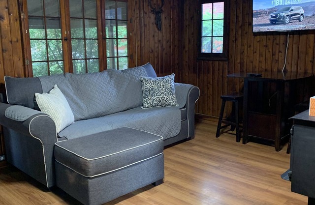 Cozy cabin, lake view, screened porch, 100 steps to the areas best beach.