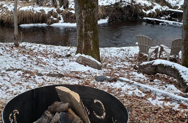 Cozy cabin on the bank of Bear Creek with a hot tub to relax in!