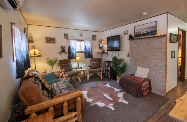 Cozy cabin with 1 bedroom and blow up hot tub & AC in soothing Necedah