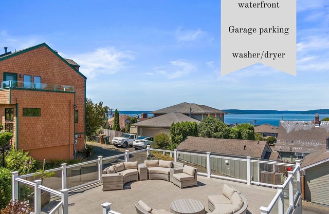 Cozy Old Town Escape | Bay Views + Garage + Patio | Steps to Ruston Way!