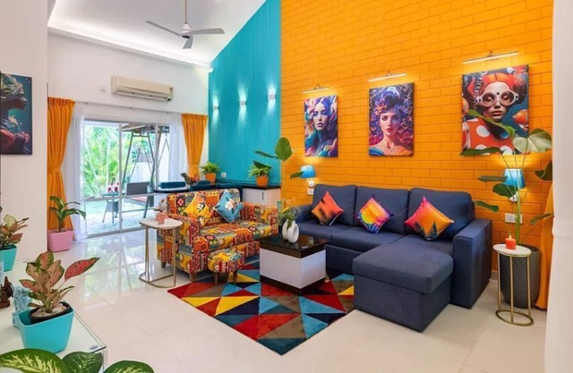DAZZLE BY ALOHAGOA! Stunning 2BHK GF Villa with pop art décor, 2 Porches