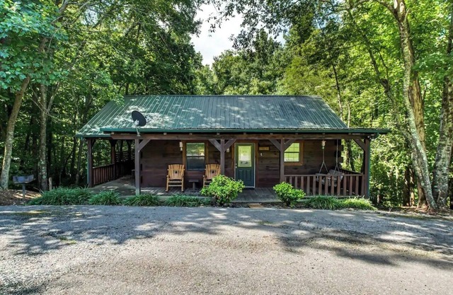 Deer cabin. This modern log cabin with HOT TUB is a large studio with all of the 'bells and whistles' !