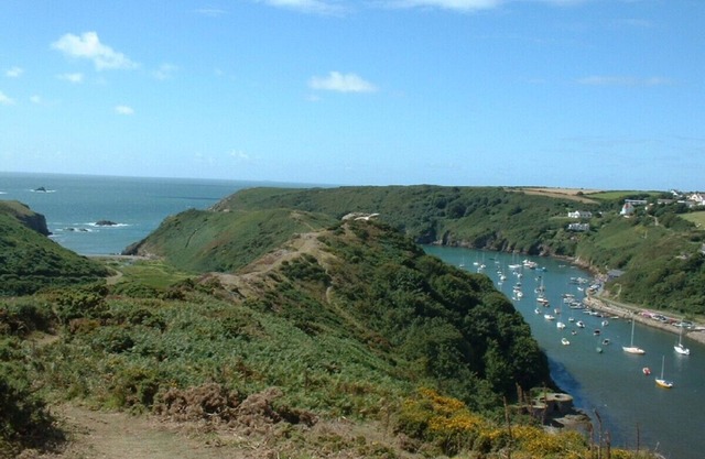 Delightful family cottage with large garden, amazing sea views, in Solva village