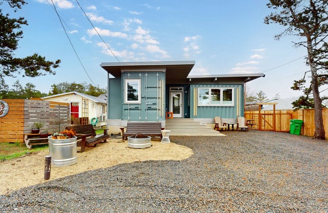 Dog-friendly, brand-new shipping container home, steps from the beach
