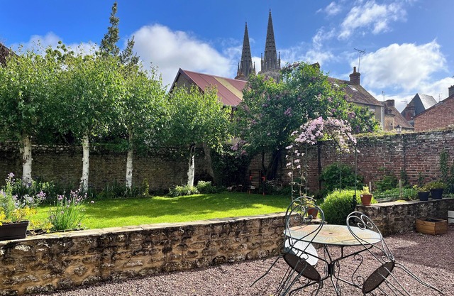 Enjoy a cozy setting with a stunning view of the majestic Sées Cathedral.
