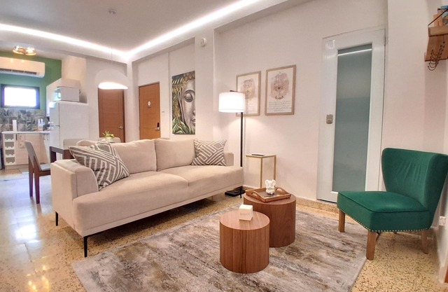 Enjoy peace of mind in this beautiful 3-bedroom, 1-bath apt in the heart of San Juan. Casa Veda is equipped with a powerful generator and water cistern, guaranteeing you’ll never experience a blackout or be without water during your stay. Sleeps 6.
