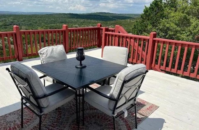 Entire 2br 2ba hilltop view home Sleeps 8 pets 4 acres Jacuzzi Central AC Kingbeds Office Free WiFi Parking Full Kitchen Refrigerator Washer Dryer Furnished Three 3 Large Sunset Dining Patios Grill Stovetop Oven Hiking Wildlife Firepit Quiet very Secluded