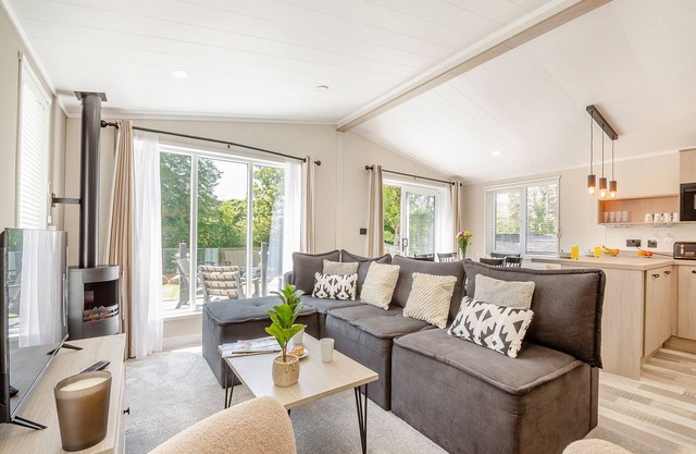 Experience ultimate luxury with the brand-new Faraday lodge with hot tub.