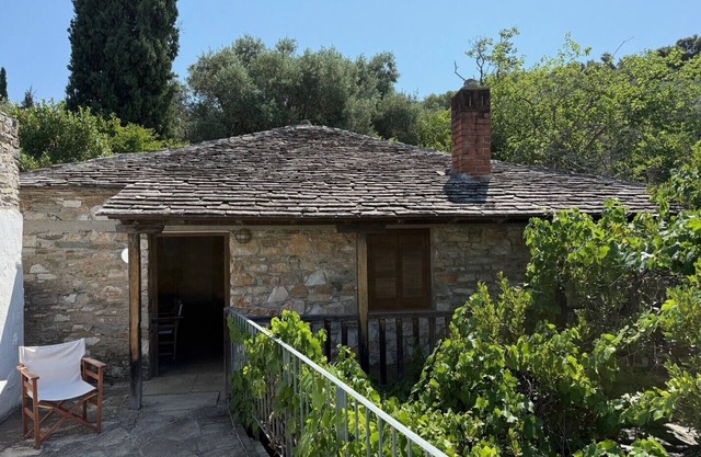 Fantastic natural stone house with 180° sea view, pool and beautiful garden