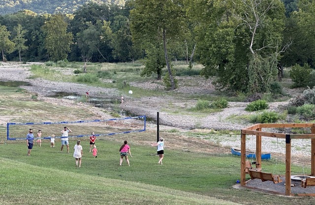 Farmhouse: Waterfront+Slide+Swings+V-ball+FirePit