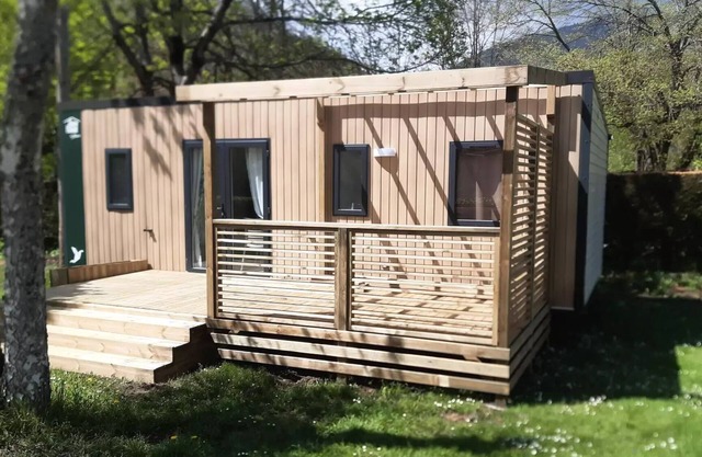 Flower Camping LA BEXANELLE * - Home Flower Premium 33m2 - 3 bedrooms + TV + LV + terrace 6 people