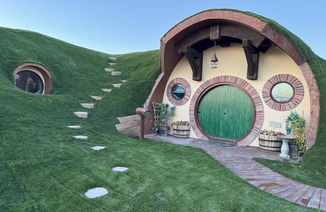 Full-sized Hobbit House. Fantasy setting with modern comforts