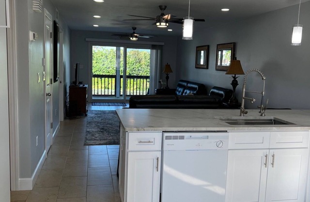 Fully furnished 2 bedroom 2 bath condo, across A1A from the beach.