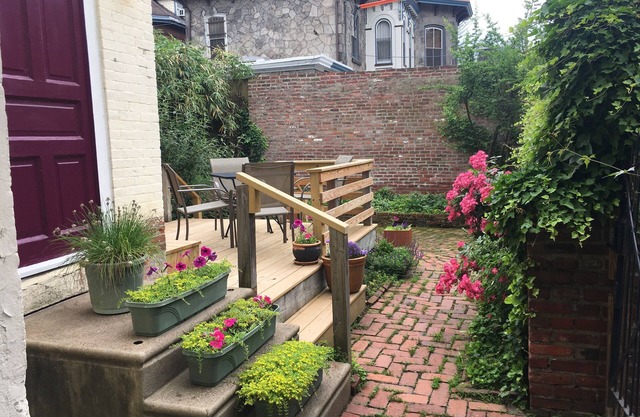 Garden Oasis: 1BR Apartment with Patio in Historic Home, Near Universities