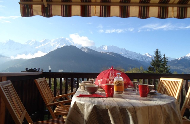 GITE WITH SAUNA MAGNIFICENT VIEW OF MONT BLANC + AIGUILLE MIDI.