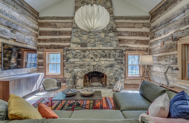 Hand Hewn Log Cabin Newly Renovated, rustic-modern design