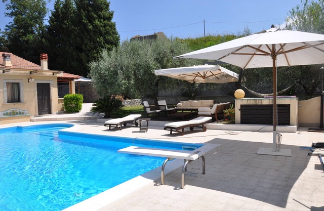 Hillside villa with pool