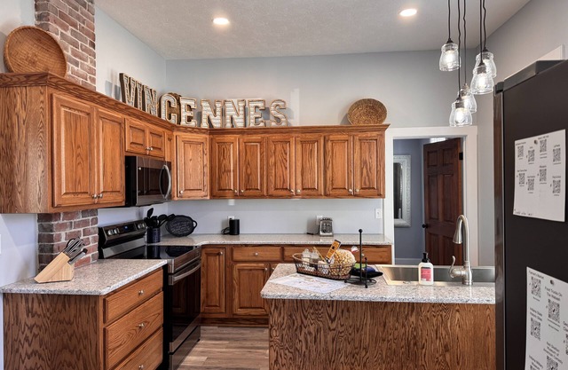 Historic home with modern amenities located in the heart of downtown Vincennes.