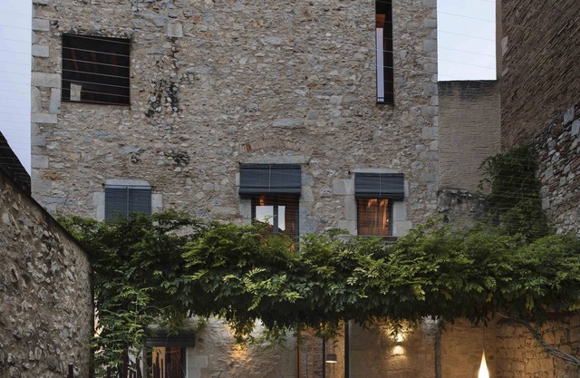 Historical stone house renovated with modern style