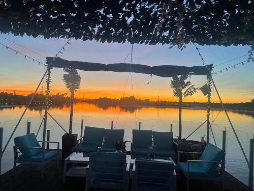 Houseboat on the water