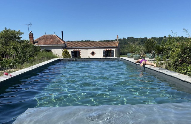 Impregnable old Loire view house with heated swimming pool and summer kitchen