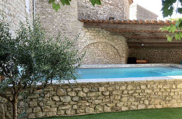 "La Glycine" in Ardèche with heated pool in 1872 stone house