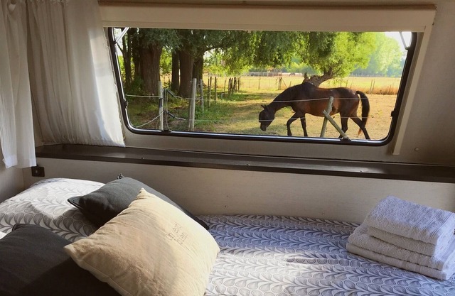 La "ravane" Logement Insolite, Isolé, Nature et Chevaux Avec Brasero
