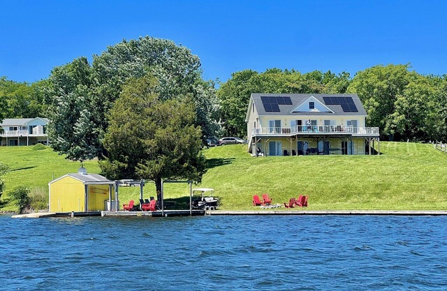 Lakefront of 240 feet on Private side. Lake and Sunrise view from every room!