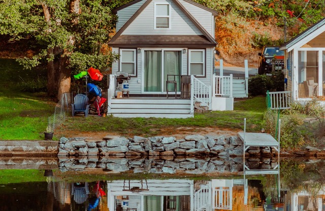 Lakefront; view of ski mountain, firepit, dock, kayaks, paddle board