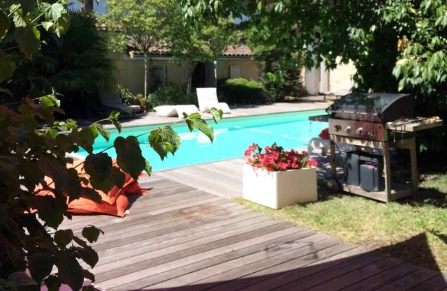 Large stone house with swimming pool
