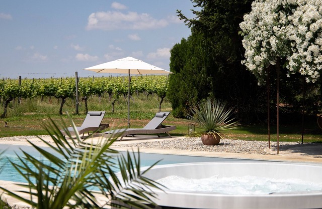 Le Caillau, Luxury gite with heated pool, jacuzzi & Café in the vineyards