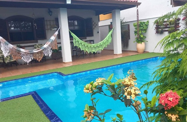 Leisure corner: beach, swimming pool, barbecue, parking spaces, air and trails with waterfall